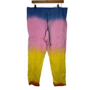 The Elder Statesman women S linen multicolor tie-dye pants maximalist boho
